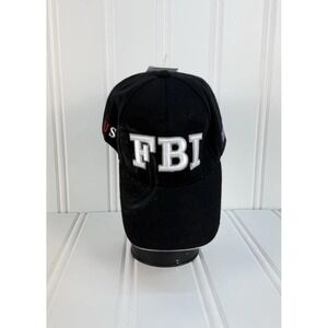 FBI Black Baseball Cap‎ USA Flag Adjustable Souvenir Hat NWT
